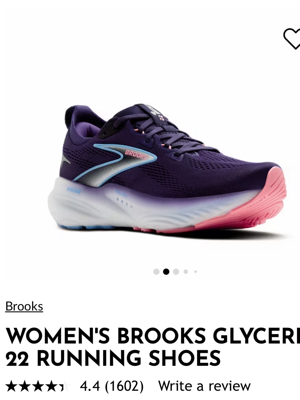 Women’s Brooks Glycerin 22 GTS Running Shoe - Purple with Pink and Blue Accents